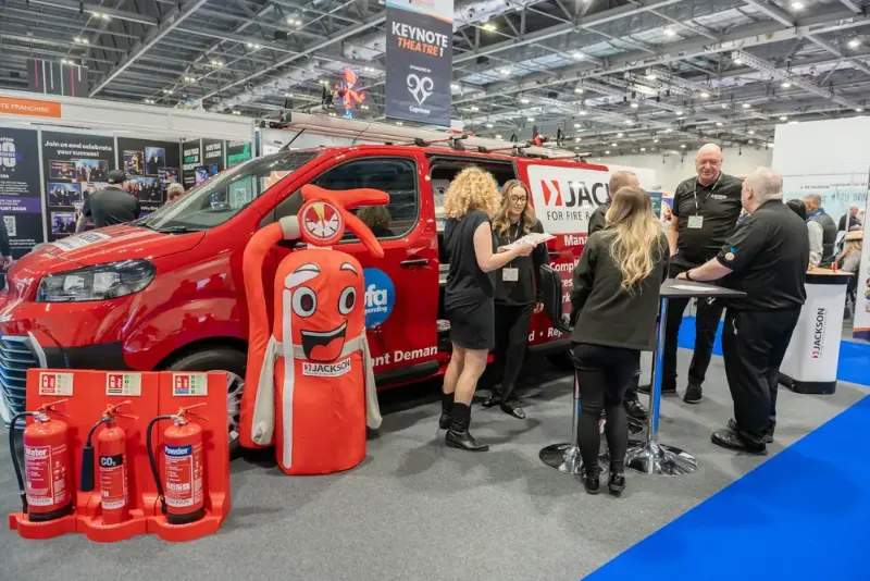 Fire safety exhibitor stand at the International Franchise Show