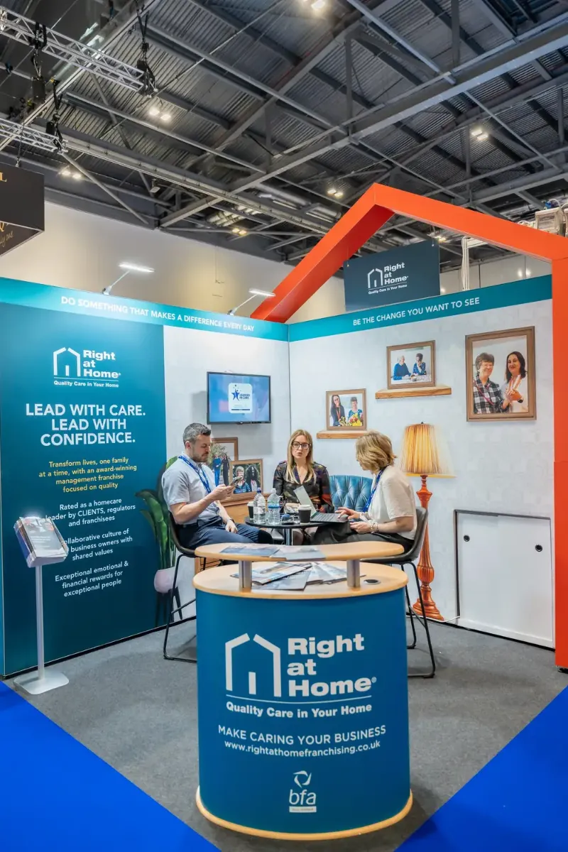 Home care exhibitor stand at the International Franchise Show